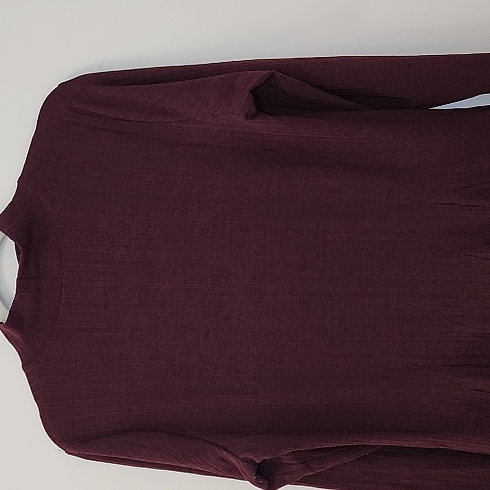 Reiss Savannah Jersey Ribbed Flared Mini Dress Burgundy Sz 10 - Picture 5 of 16